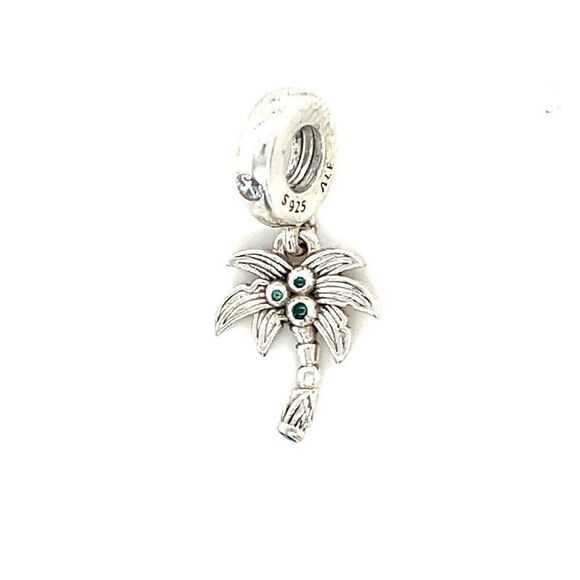 Pandora Green Cz Palm Dangle Charm - Picture 1 of 3